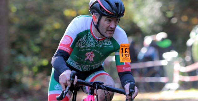 Alan Bingham leading Round 7 of the Ulster Cyclocross League