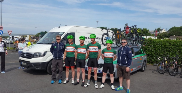 L-R John Wall Manager, Alan Gray, Ray O`Shaughnessey, Liam Dolan, John Fitzpatrick, Ray Fedigan (Mechanic)